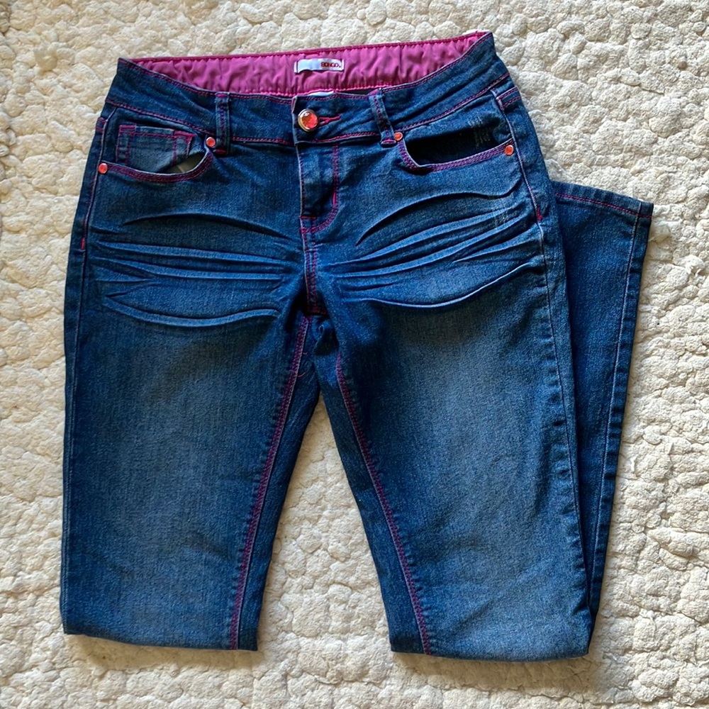 Bongo blue jeans cute pink accents